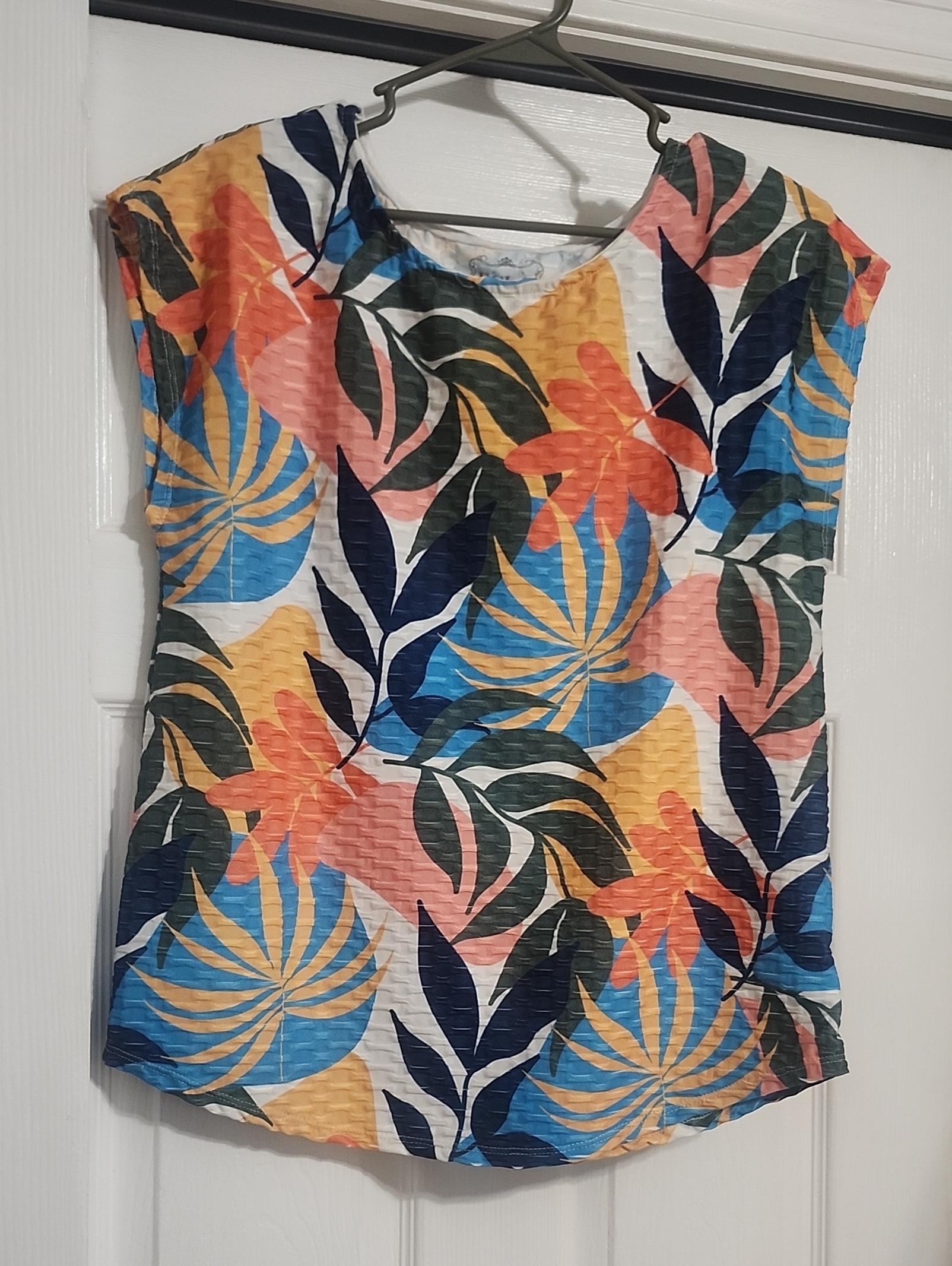 Vibrant Multi Tropical Print Short Sleeve Blouse - Multi